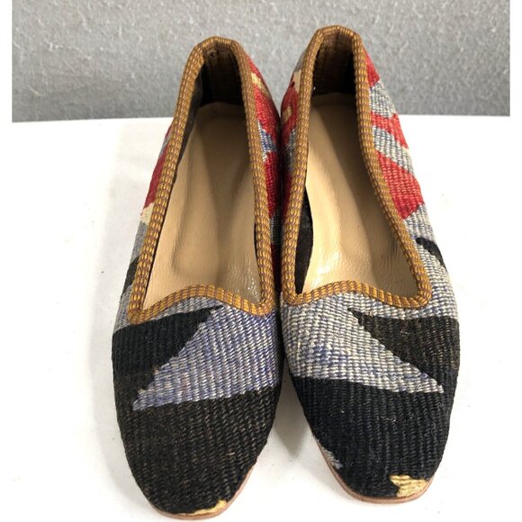 Unbranded Shoes - Turkish Kilim Shoes Womens 6 Wool Embroidered Carpet Loafers Indie Boho Art